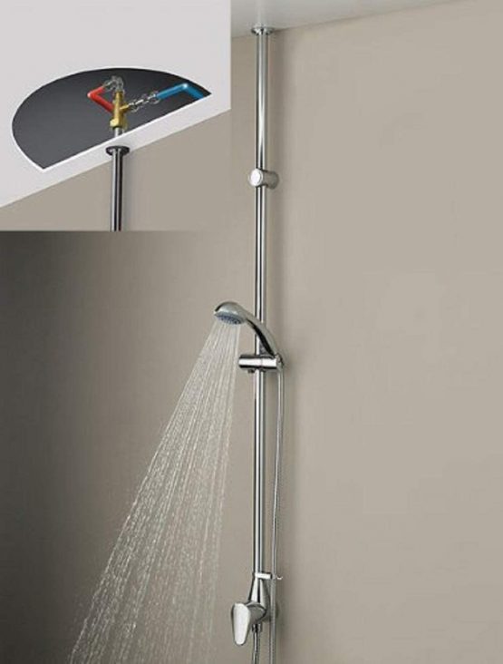 Bristan JU MTLSHX C Jute Mini Twinline Ceiling Fed Thermostatic Shower - Chrome Plated