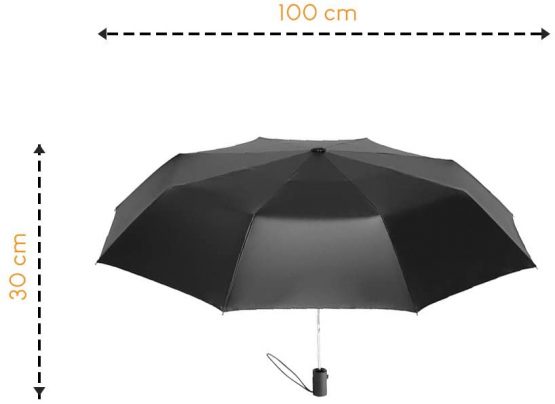 Le Monde du Umbrella, Folding Umbrella for Men/Women, Black, Automatic Opening System, Wind Resistant, Forest Print 60 cm - Image 2