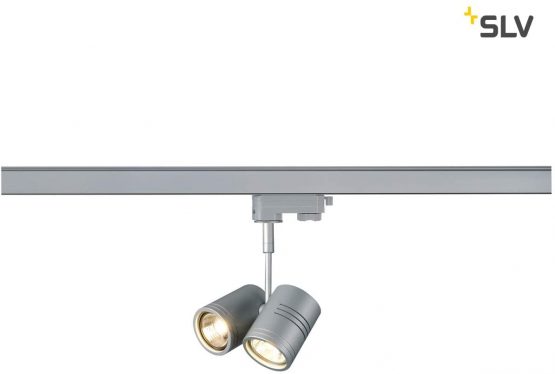 SLV 3-Phase BIMA 2, LED spot, Spotlight, Ceiling, Track System, Interior Lighting / GU10 50W Grey, Aluminium, 50 W