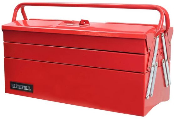 Faithfull FAITBC517 Metal Cantilever 5 Tray Tool Box 404 mm (16 Inch)