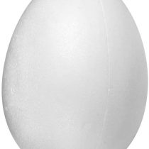 Rayher 30167000 Large Polystyrene Egg for Easter Crafts, Fillable Two-Part Egg for Small Gifts and Sweets, Hollow Easter Egg, Height 26 cm, White
