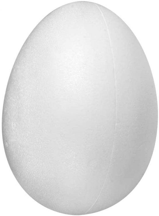 Rayher 30167000 Large Polystyrene Egg for Easter Crafts, Fillable Two-Part Egg for Small Gifts and Sweets, Hollow Easter Egg, Height 26 cm, White