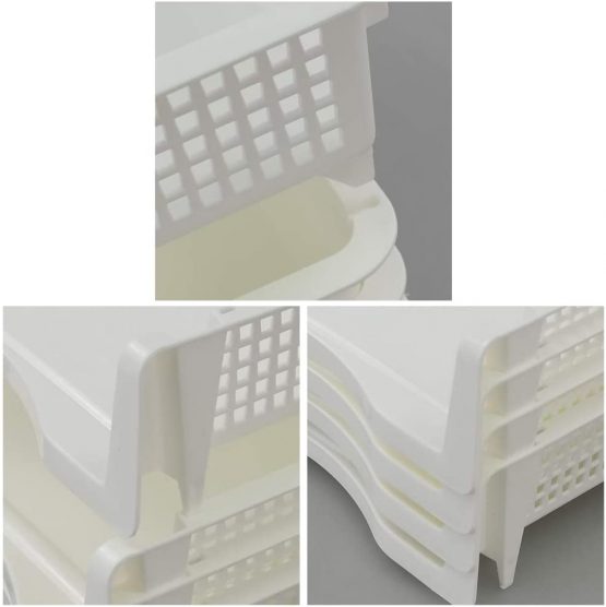 Fosly 6 Tier Letter File Trays, Plastic A4 Paper Tray, White Stackable Office Trays - Image 4