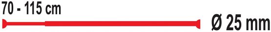 Ridder 551010-350 Spring Rod 70-115 cm, 25 mm Diamater White - Image 3