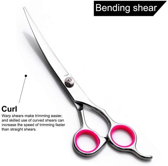 AILOVA Curved Dog Scissors, Pet Gromming Curved Scissors 6" Stainless Steel Dog Cat Cutting Hair Scissors Down Curved Scissors - Image 2