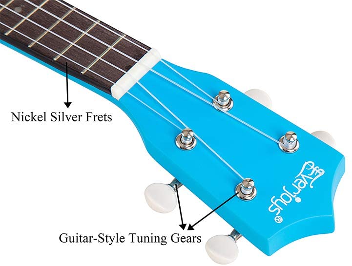 Everjoys Soprano Ukulele Beginner Kit 21 Inch Ukelele w/Free Online Lesson Carrying bag Digital Tuner Strings Picks - Image 4