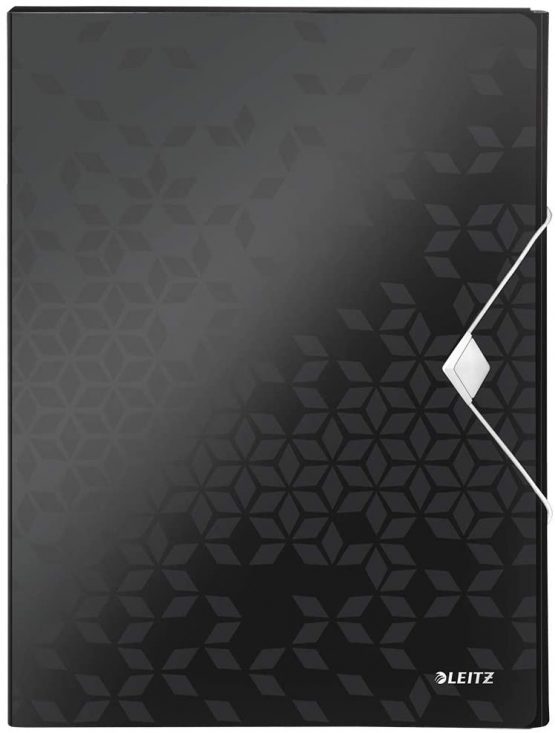 Leitz 46290095 Box File, Holds up to 250 A4 Sheets, Elastic Closure, Flexible Plastic, Black, WOW Range - Image 2