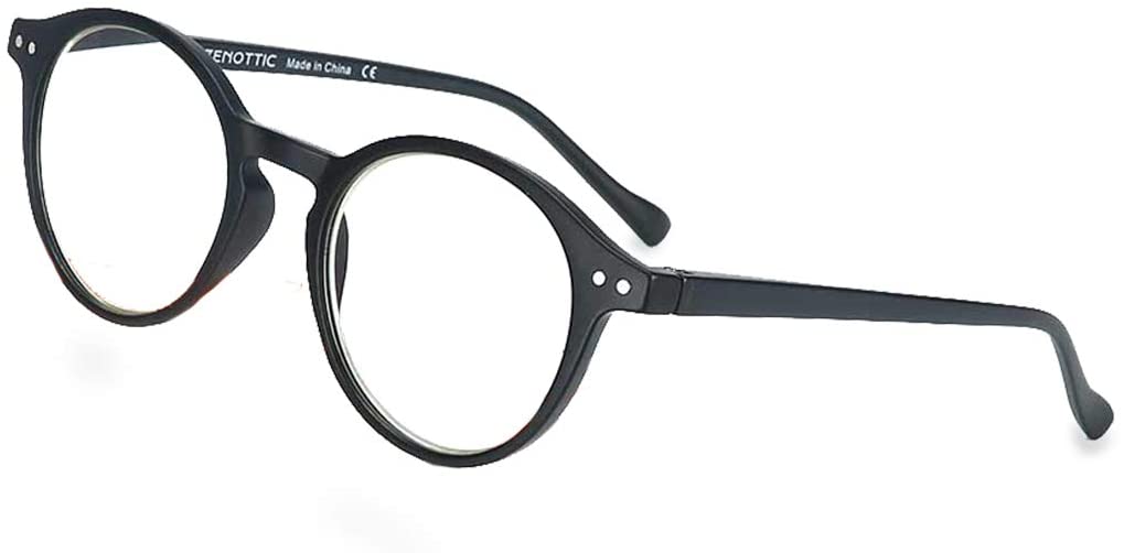 ZENOTTIC Round Blue Light Blocking Glasses, Lightweight Reading Glasses with Anti-Glare Lenses for Men & Women