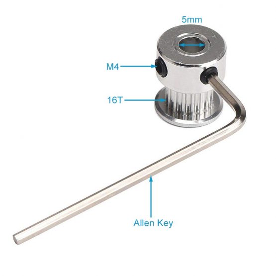 KeeYees GT2 Timing Belt Pulley 16 Teeth 5mm Bore with Allen Wrench for 6mm Width 3D Printer Belt - Image 2