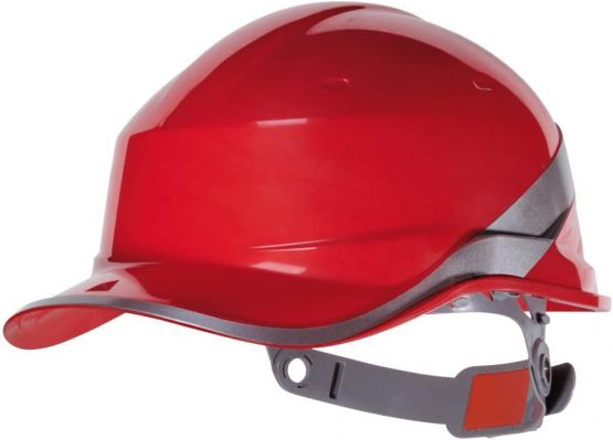 Delta Plus DIAM5 Baseball Shape Safety Cap, Adjustable, Red (20 units)