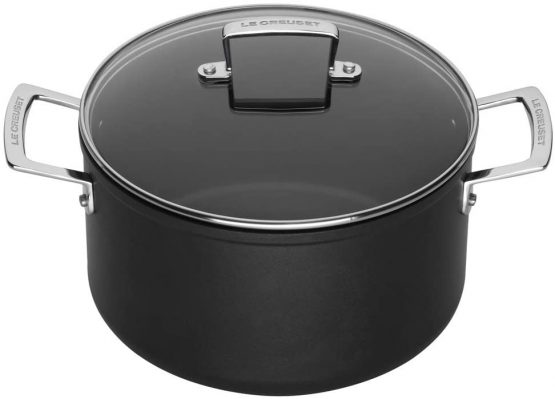 Le Creuset Toughened Non-Stick Deep Casserole Pot with Glass Lid, 18 cm, Black, 962006180 - Image 4
