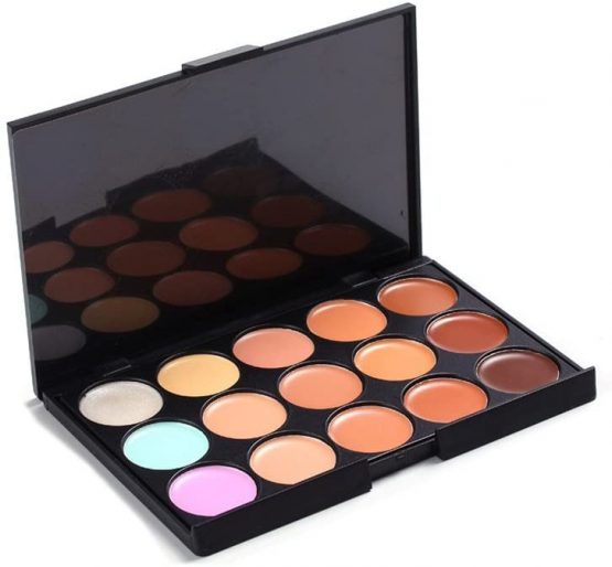 Tinksky 15 Colors Cosmetics Cream Contour-Contouring Foundation Concealer Palette Highlighting Makeup Kit with 11pcs Bamboo Brushes - Image 3