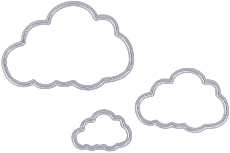 U-horizon 3pcs Clouds Cutting Dies, DIY Scrapbooking Metal Embossing Stencil For Album Paper Card Art Craft - Image 2
