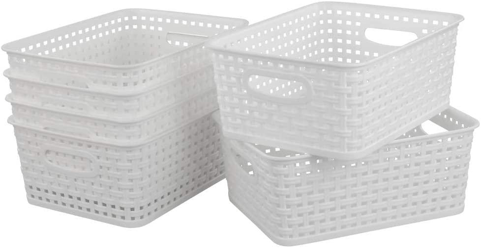Small Storage Basket Bblina 6-pack Black Plastic Baskets