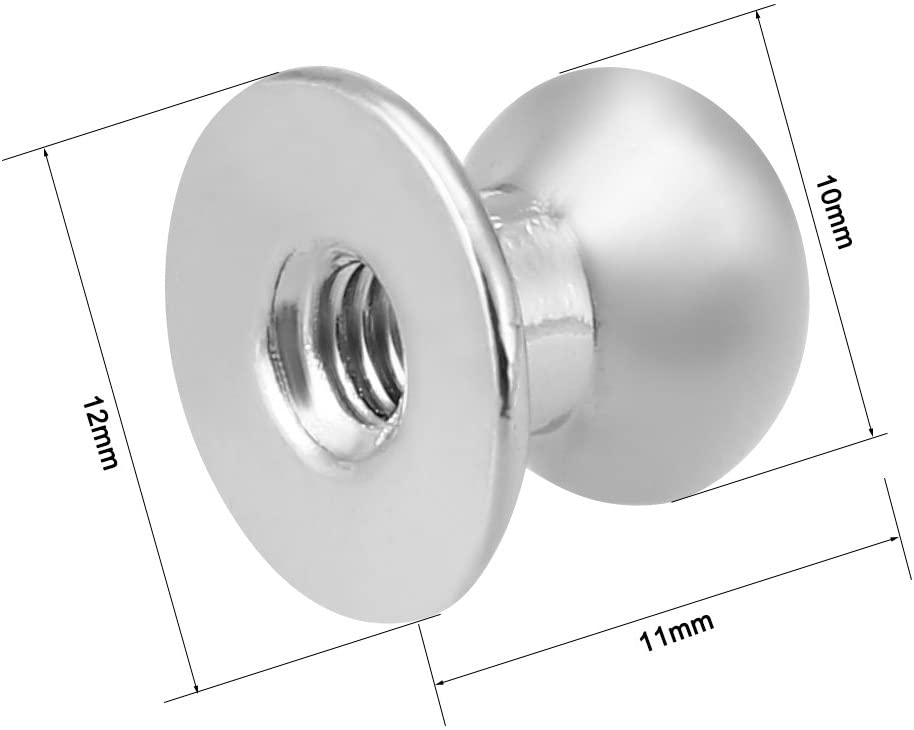 Sourcingmap 10mmx11mm Gift Jewelry Box Single Hole Round Knobs Pull Handle Silver Tone 10pcs, 10mmx11mm, 10 Pack - Image 2