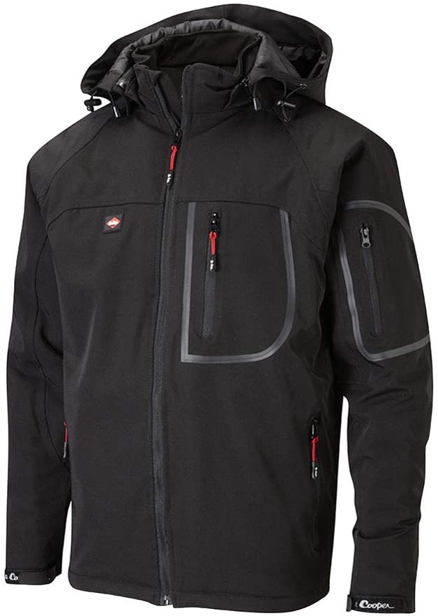 Lee Cooper Men's Lee Cooper Men s Waterproof Softshell Jacket, Black, XXL UK