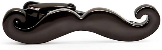 HONEY BEAR Mens/Boys Moustache Beard Tie Clip Bar for Skinny Narrow Size/Normal Size Tie Stainless Steel for Business Wedding Gift