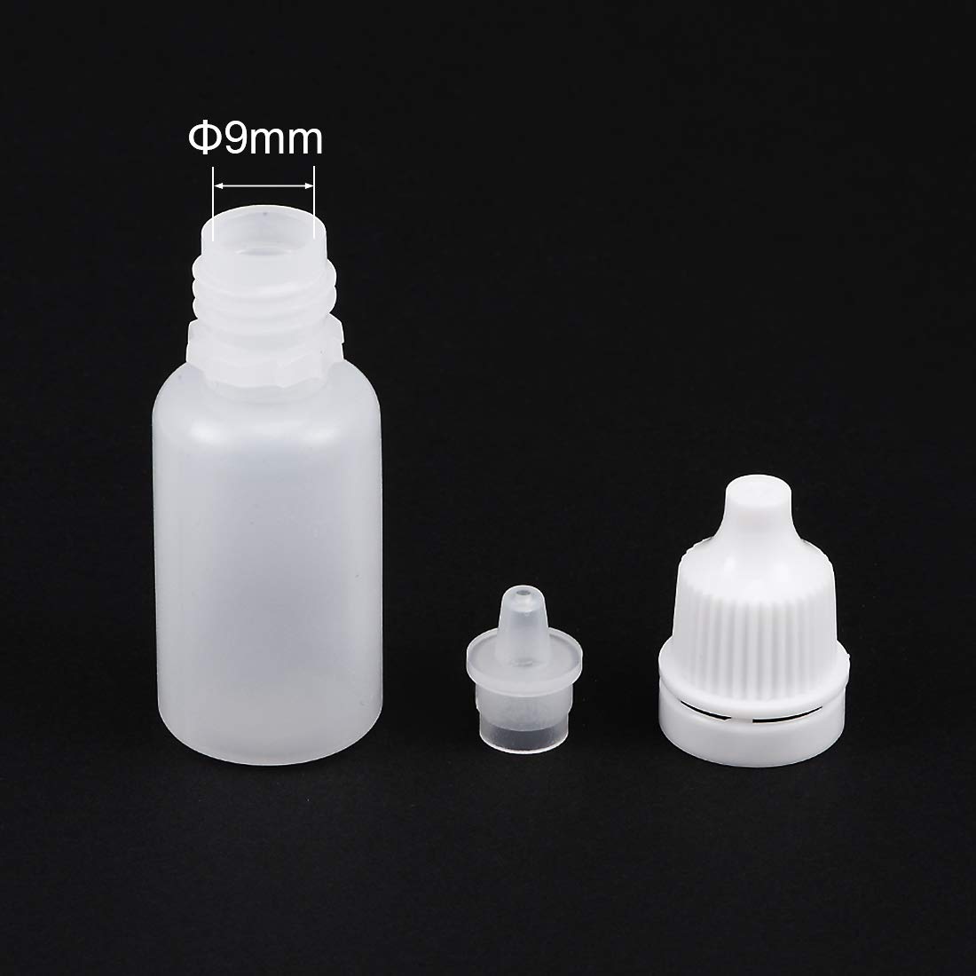 sourcing map Plastic Dropper Bottles, 10ml/0.34 oz Empty Squeezable Dropper Bottle with Cap, Pack of 15, White - Image 3