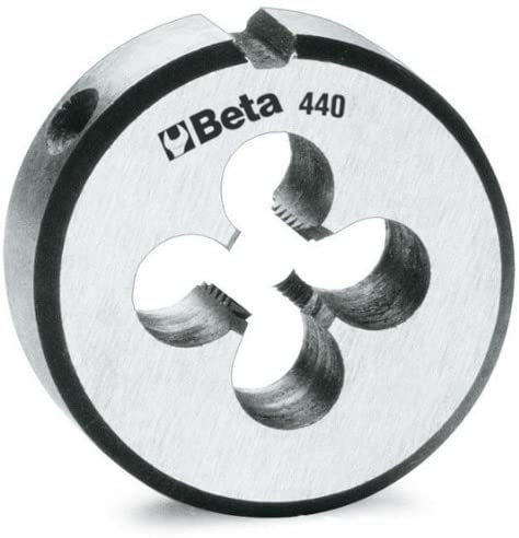 Beta 4400009 Round Die, Coarse Pitch, Made From Chrome-Steel, M9 x 25.4mm, 1" O/D, White