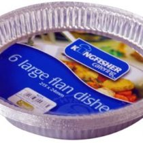 Kingfisher Foil Flan Dishes, Silver, Large, Pack of 6