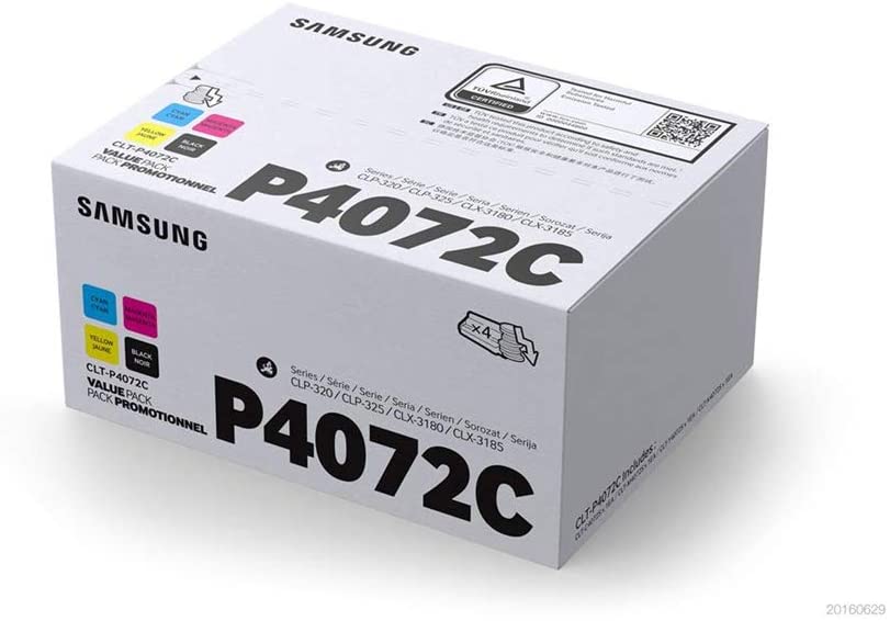 Samsung SU382A CLT-P4072C Toner Cartridges, Black/Cyan/Magenta/Yellow, Pack of 4, Multi Pack, Black, Cyan, Magenta and Yellow