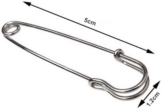 Stadux 30Pcs Safety Pins, Strong Metal Heavy Duty Safety blanket Pins for Jewelry Crafts, Sliver (50mm) - Image 2