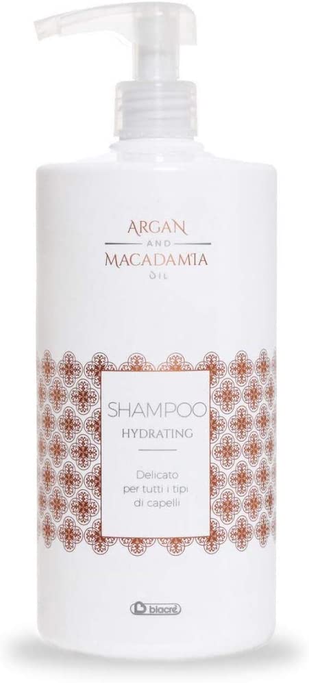 Biacrè Argan and Macadamia Oil Hydrating Shampoo 1000 ml 8028498967287, 1 l (Pack of 1)