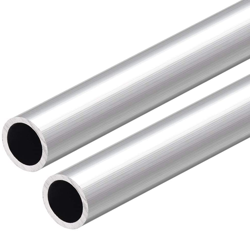 sourcing map 6063 Aluminum Round Tube, 300mm Length 18mm OD 15mm Inner Dia Seamless Aluminum Straight Tubing 2 Pcs