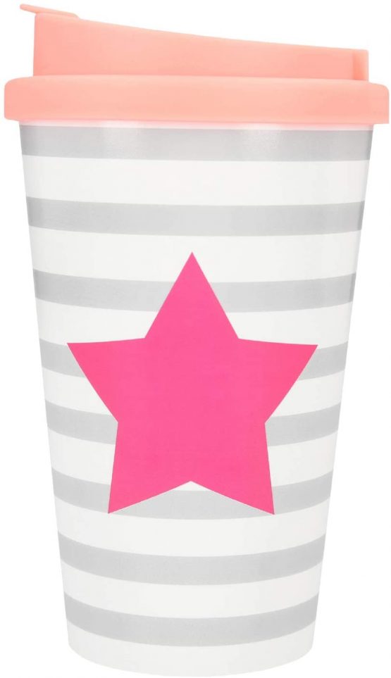 Depesche 2180.015 to-Go Plastic Mug with Motif, 350 ml, Star, Multi-Coloured