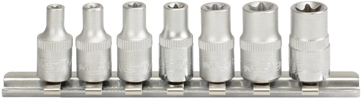 KS Tools 911.4355 E4-E11 1/4-inch TX E Socket Set (7 Pieces), Variety Pack