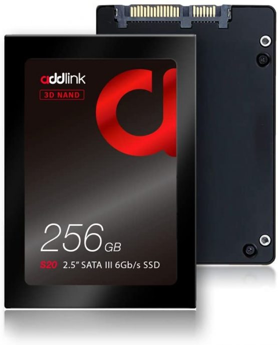 addlink Internal SSD 256GB S20 2.5" 3D NAND SSD up to 510MB/s SATA III 6Gb/s Read 510MB/s Write 400MB/s 2.5inch Internal Solid State Drive