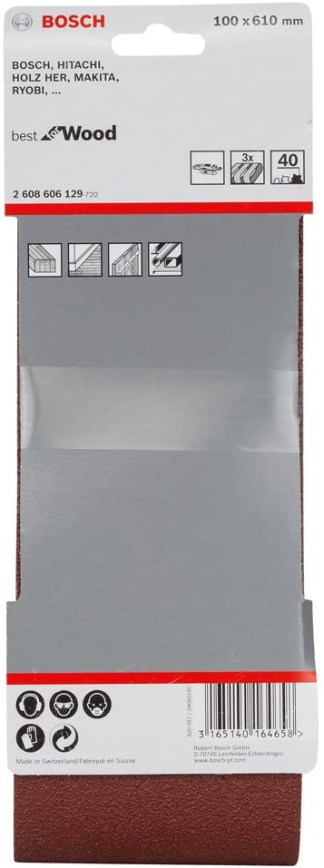 Bosch 3x X440 Best for Wood and Paint Sanding Belt (for Wood Paint, Chipboard, 100 x 610 mm, Grit 40 - Image 3