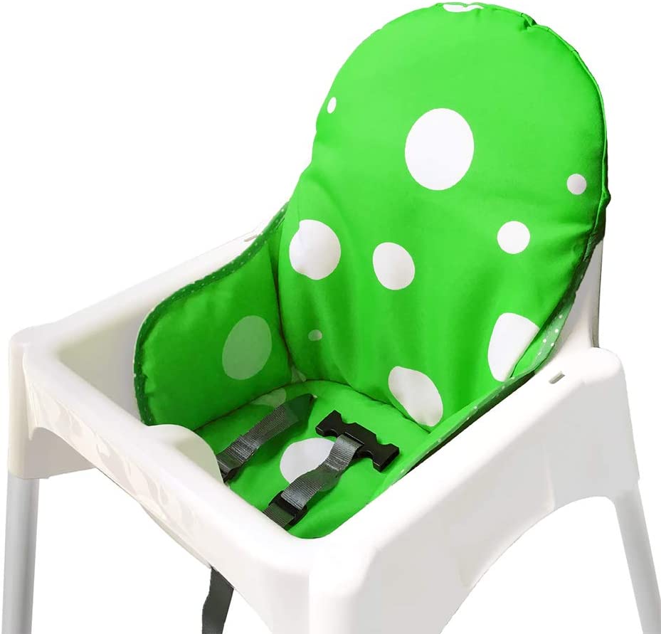 ZARPMA Seat Covers Cushion for Ikea Antilop Highchair,Washable Foldable Baby Highchair Cushion Cotton Padded Insert for Ikea Child Chair (Dark Green)
