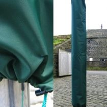 rotary dryer cover (colour green) with draw string made in UK by Hutten Ltd