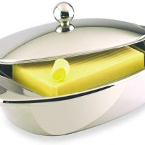 Grunwerg BD-001DW Double Wall Butter Dish, Stainless Steel