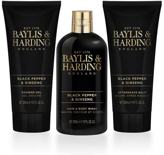 Baylis & Harding Black Pepper & Ginseng Luxury Bathing Trio Gift Set - Image 4