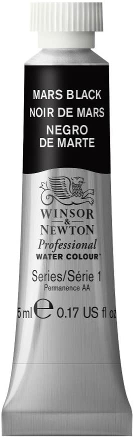 Winsor & Newton 102386 5ml Tube Artists' Watercolour - Mars Black, 5 ml (Pack of 1)