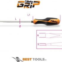 Beta 12600162 Model 1260 E 12 Screwdrivers for Slotted Head Screws with Hexagon Bolsters, 2mm x 12mm x 200mm