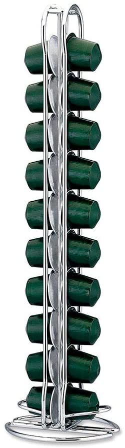 Fackelmann Nespresso 20992 Coffee Capsule Holder/Dispenser for 20 Capsules 2 Columns Metal Wire, Silver, 10 x 9 x 36.6 cm - Image 3