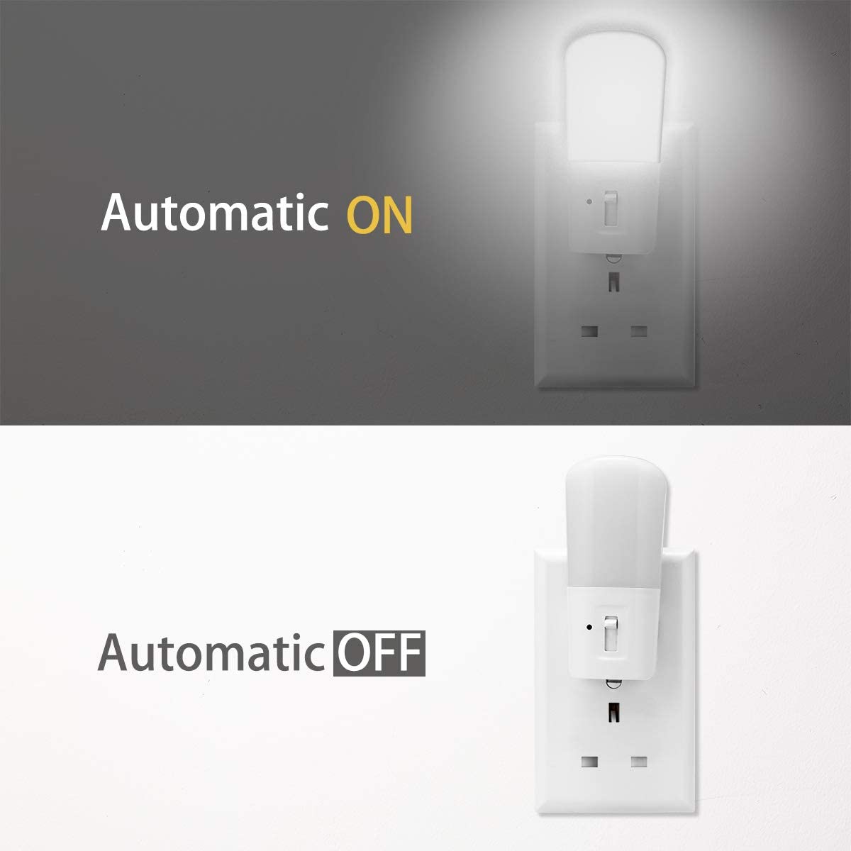 LOHAS-LED Plug in Night Lights, Brightness Adjustable, Light Sensor, Children Room Light, Cool White 6000K, 1W, 5LM-80LM - Image 3