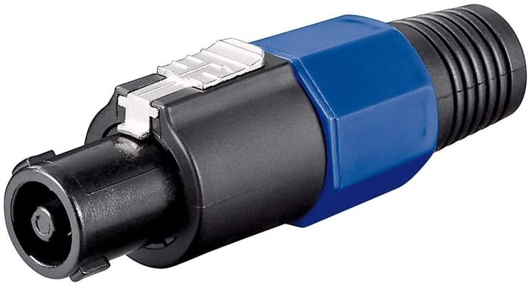 Goobay 50835 PA loudspeaker plug - 4 pin screwable with cable protector, Schwarz