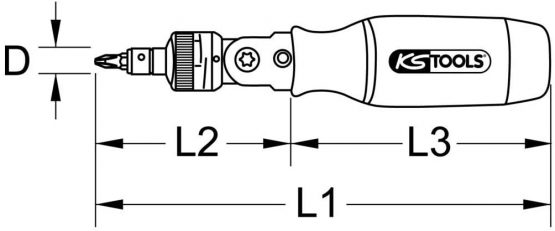 KS Tools 911.2470 1/4" Ratchet bit screwdriver, 190mm - Image 2