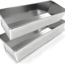 Space Home - Set of 2 Aluminium Loaf Pan - Loaf Baking Pan - Plumcake Bakeware - 35 cm - Silver