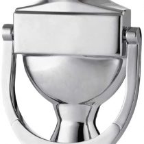 XFORT® Door Knocker Polished Chrome, Victorian Urn Door Knockers for Front Door, Elegant Front Door Furniture with a Classic Period Design, Perfect for Alerting You of Visitors to Your Home