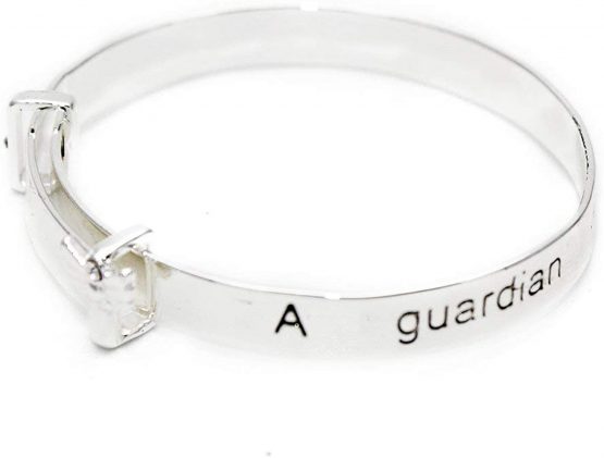 Equilibrium Silver Plated Guardian Angel Baby Bangle Christening Gift