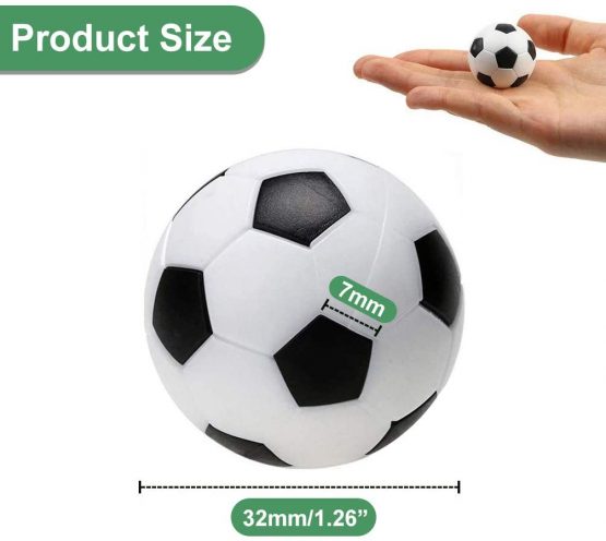 ZAWTR Table Football Balls 32mm, 6 Pcs Mini Table Soccer Replacement Balls, Table Fussball Balls ideal for Kids Adults Football Table Game Supplies (Black and White) - Image 2