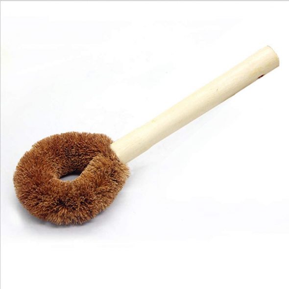 Nuluxi Natural Coconut Fibre Brush Long Wood Handle Bottle Brush