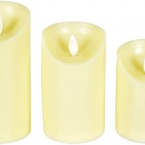 Lyyt Dancing Flame LED Candles with Wireless Remote | Set of 3, Yellow, Medium
