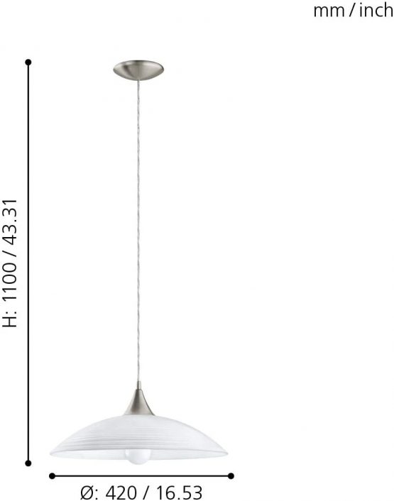 EGLO Pendular Light, Metal, E27, White - Image 3