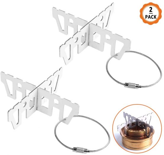 Ledoo Alcohol Stove Cross Stand 2Pcs Stainless Steel Pot Stand, Alcohol Stove Stand, Alcohol Stove Rack for Hiking Camping Outdoor Activities (Silver)